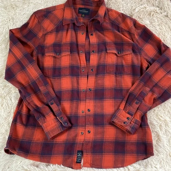Flannel by Lucky Brand.  Large.  EUC - Picture 2 of 8